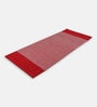 Red Handmade 100% Cotton Striped Bedside Runner