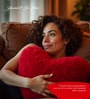 Red Heart Shaped 13 x 13 Inch Cushion