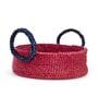 Red Hogla Grass Round  Basket