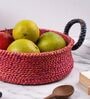 Red Hogla Grass Round  Basket
