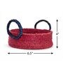 Red Hogla Grass Round  Basket
