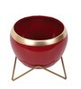 Apple Shape Metal Red & Gold Planter Set of 2