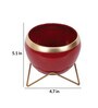 Apple Shape Metal Red & Gold Planter Set of 2