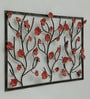 Wrought Iron Leaf Panel In Red Wall Art