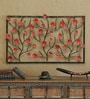 Wrought Iron Leaf Panel In Red Wall Art