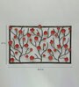 Wrought Iron Leaf Panel In Red Wall Art