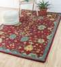 Jacobean Pattern Wool Hand Tufted 5 x 8 Feet Carpet