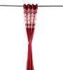 Red Jacquard Floral 9FT Light Filtering Eyelet Long Door Curtains (Pack of 2)