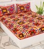 Multicolor Traditional 120 TC Cotton Queen Sized Bedsheet with 2 Pillow Cover