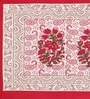 Red Floral 120 TC Cotton Queen Sized Bedsheet with 2 Pillow Cover