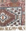 Red Jute Cotton Screen Printed Hand Woven 8 x 3 Feet Dhurrie