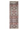 Red Jute Cotton Screen Printed Hand Woven 8 x 3 Feet Dhurrie
