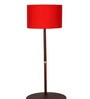 Red Jute Shade Shelf Floor Lamp with Walnut Base
