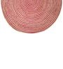 Red Geometric Jute 3 ft x 3 ft Hand Woven Round Carpet