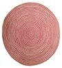 Red Geometric Jute 3 ft x 3 ft Hand Woven Round Carpet