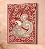Red Kalamkari Peacock Stretched Canvas Painting