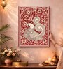 Red Kalamkari Peacock Stretched Canvas Painting