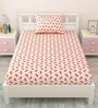 Red Kids 144 TC Character Kids Single Bedsheet With 1 Pillow Cover