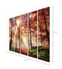 Leave Red MDF Floral Art Panels Set of 5