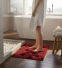Red Floral Microfiber 24X16 Inches Anti-Skid Door Mat