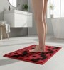 Red Abstract Microfiber 24X16 Inches Anti-Skid Door Mat