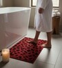 Red Floral Microfiber 24X16 Inches Anti-Skid Door Mat