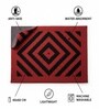 Red Geometric Microfiber 24X16 Inches Anti-Skid Door Mat