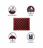 Red Geometric Microfiber 24X16 Inches Anti-Skid Door Mat