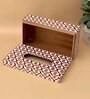 Red & Gold Combo Tissue Box Holder with  Set of 6 Coaster Set