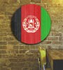 Red MDF Wood Afghanistan Cricket Flag Decorative Wall Plate