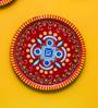 Red Mdf Veda Wooden Wall Decor Plates