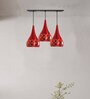 Ryder Red Metal Cluster Hanging Light