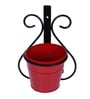 Red Metal Indoor and Balcony Wall Planter with Pot (Set of 2)