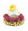 Red Metal Lord Ganesha Idol on Decorative Plate with Tea Light Holder