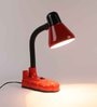 Red Metal Shade Study Lamp With Red Base