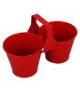 Red Metal Table Top Planters