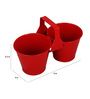 Red Metal Table Top Planters