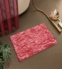 Red Microfiber 15X23 Inches Anti-Skid Bath Mat
