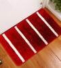 Red Geometric Microfibre 15 x 23 Inches Anti Skid Door Mat