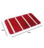 Red Geometric Microfibre 15 x 23 Inches Anti Skid Door Mat