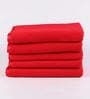 Set of 5 Red Microfibre 250 GSM Bath Towels