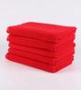 Set of 5 Red Microfibre 250 GSM Bath Towels