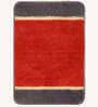 Red Geometric Microfibre 24x16 Inches AntiSkid Bath Mats (Set of 2)