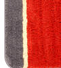 Red Geometric Microfibre 24x16 Inches AntiSkid Bath Mats (Set of 2)