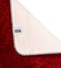 Red Microfibre Plain Solid 24X16 Inches Antiskid Bath Mat (Set of 2)