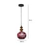 Red Mild Steel and Glass Single Hanging Light