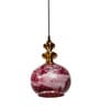 Red Mild Steel and Glass Single Hanging Light