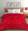 Red Mink Floral 400 GSM Double Bed Blanket