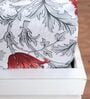 Red Mist Floral 144 Tc Cotton Elastic Fitted Single Bedsheet With Pillowcover