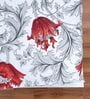 Red Mist Floral 144 Tc Cotton Elastic Fitted Single Bedsheet With Pillowcover